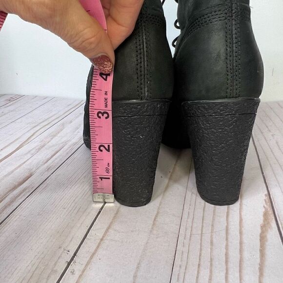 Timberland Glancy Earthkeepers Black Leather Heeled Boots - Picture 6 of 12